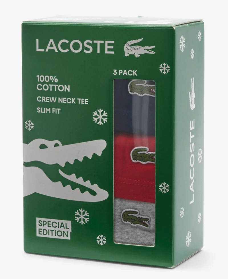 Lacoste Men's 3-Pack Slim Fit Crewneck T-Shirts