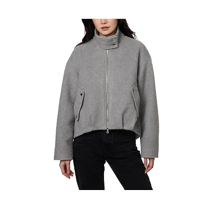 Bernardo Women's Pleated Hem Bomber