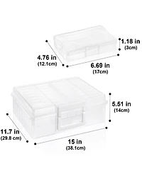 Sorbus 2 Pack Clear Durable Box with 16 Cases (4" x 6") Organizers and Storage Cases - Great for Photo Organization and Craft Storage