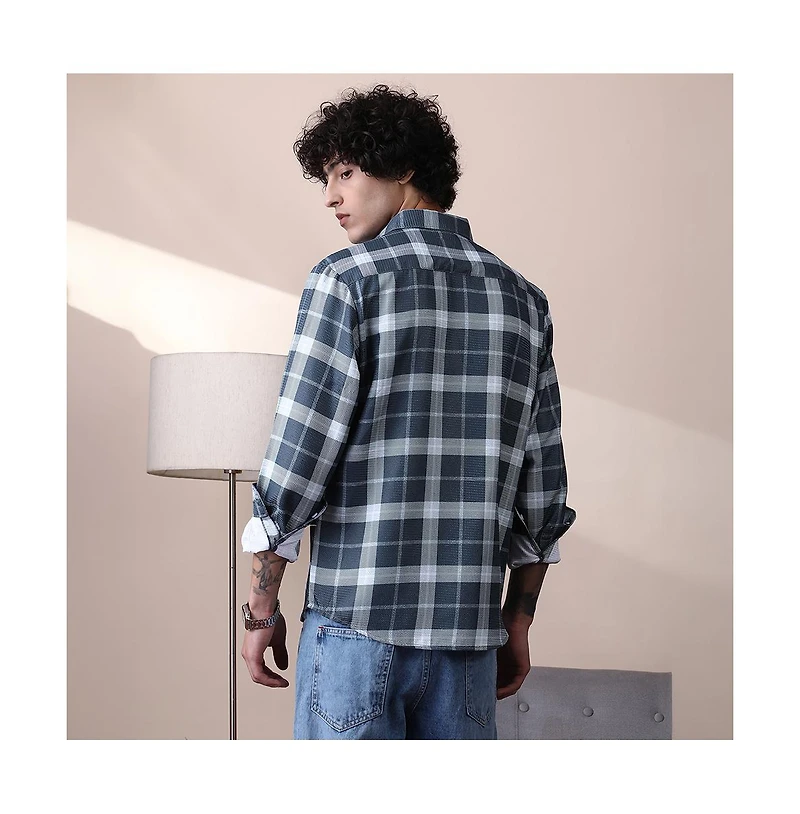 Campus Sutra Men's Tartan Plaid Shirt