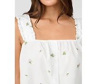 WeWoreWhat Women's Ruffle Button Front Tank Top