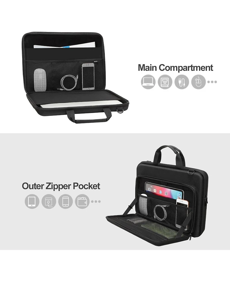 Mosiso Black Hard Shell Laptop Case - 15-15.6 Inch Computer Bag, Compatible with MacBook, Hp, Dell, Lenovo, Asus