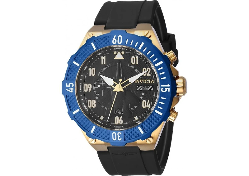Invicta Men's Aviator Quartz Multifunction Black Dial Watch