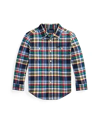 Polo Ralph Lauren Toddler and Little Boys Plaid Brushed Cotton Oxford Shirt