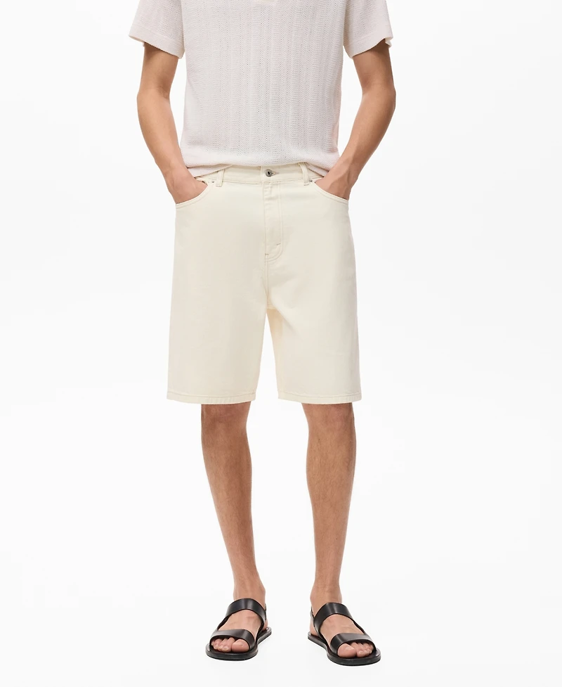 Mango Men's Denim Relaxed-Fit 9.53" Bermuda Shorts