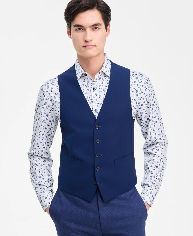 Kenneth Cole Reaction Men's Slim-Fit Techni-Cole Suit Separate Vest