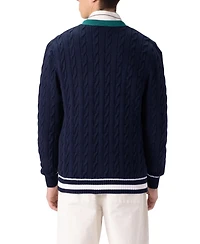 Members Only Men's Cotton Cable Knit Cricket Sweater