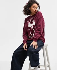 Self Esteem Juniors' Paris Bow Fleece Sweatshirt