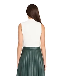 Tahari Asl Women's Long Leather Pleated Skirt