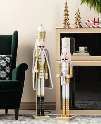 Glitzhome 35.75" Wooden Christmas Soldier Nutcracker