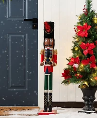Glitzhome 36.5" Wooden Christmas African Soldier Nutcracker