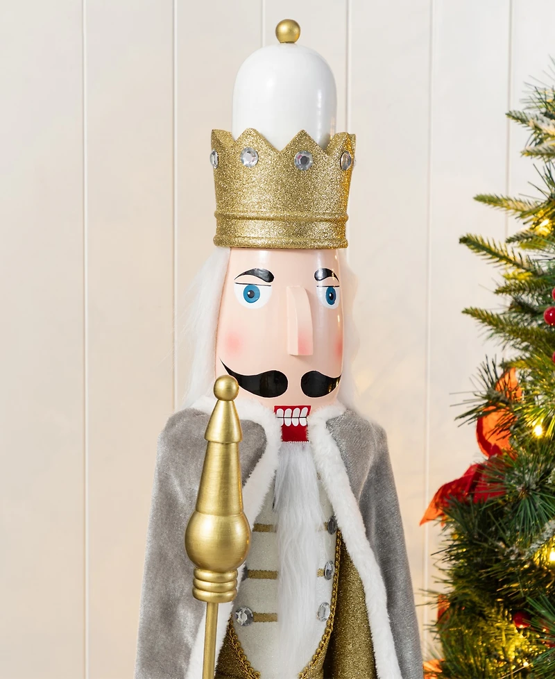 Glitzhome 42" Wooden Christmas King Nutcracker