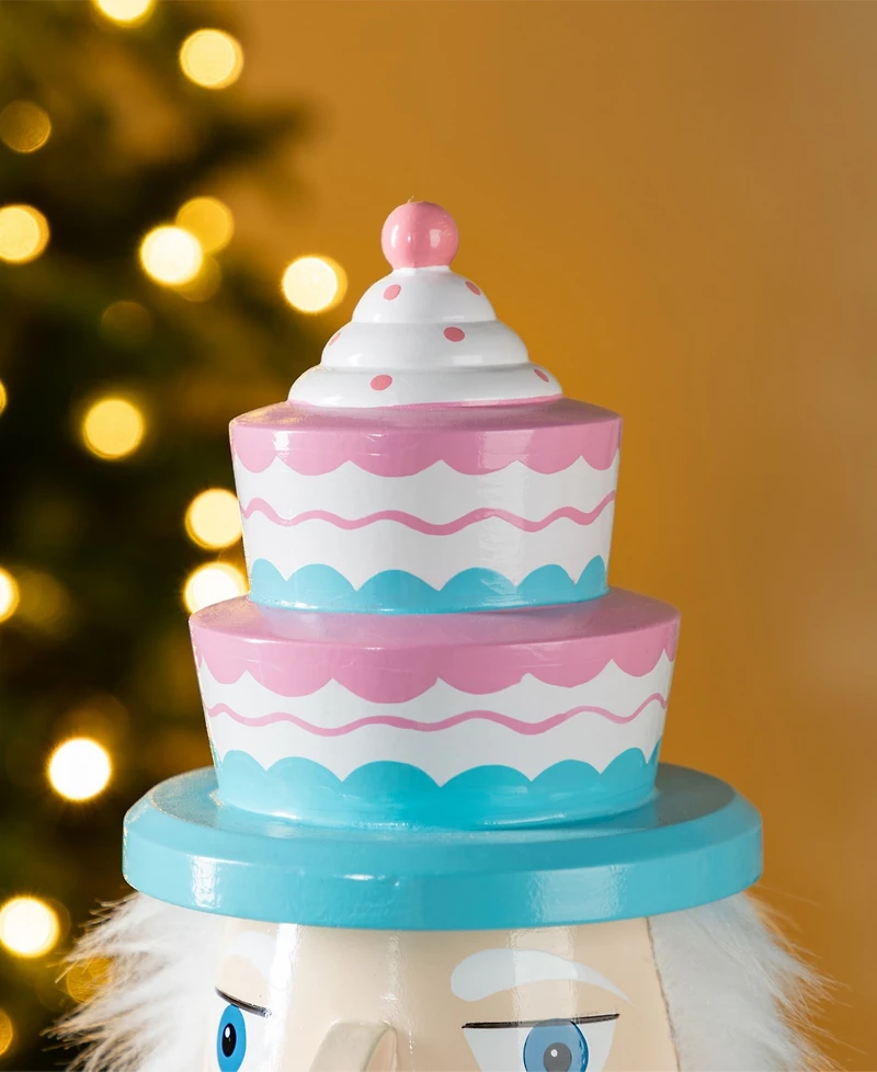 Glitzhome 24" Wooden Christmas Cake Nutcracker