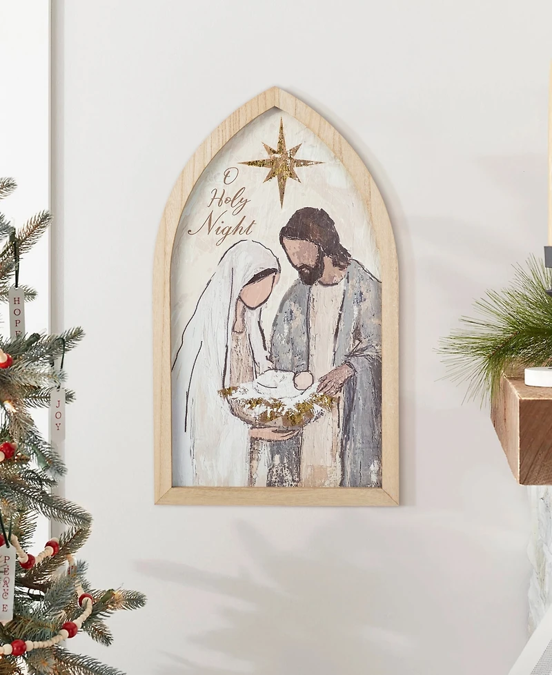 Glitzhome 19.75" Wooden Nativity Scene Wall Decor
