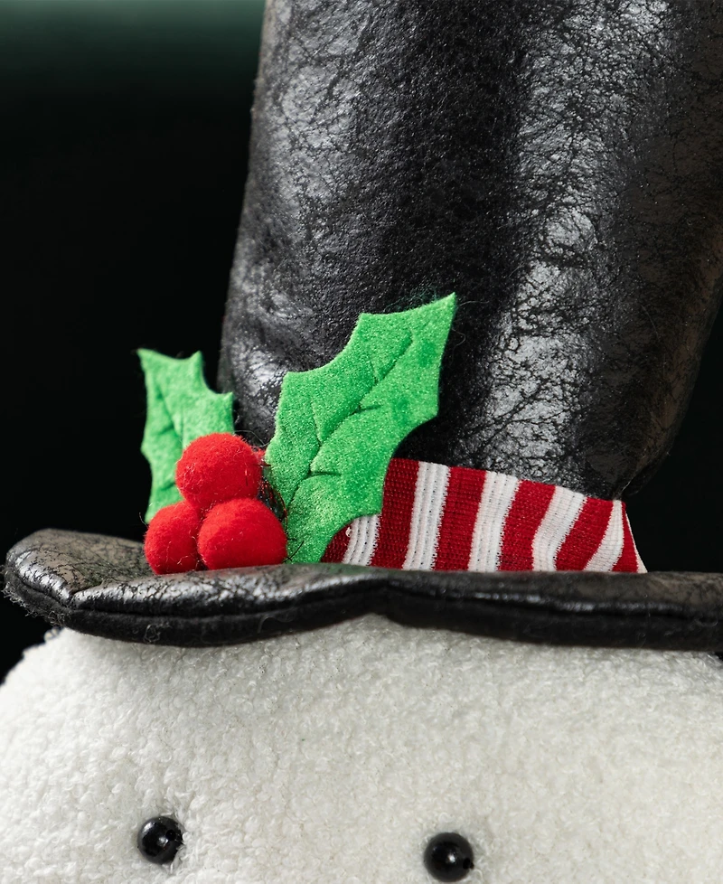 Glitzhome 60" Christmas Oversized Fabric Snowman with Dangle Legs