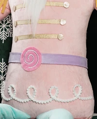 Glitzhome 60" Christmas Oversized Fabric Nutcracker with Dangle Legs