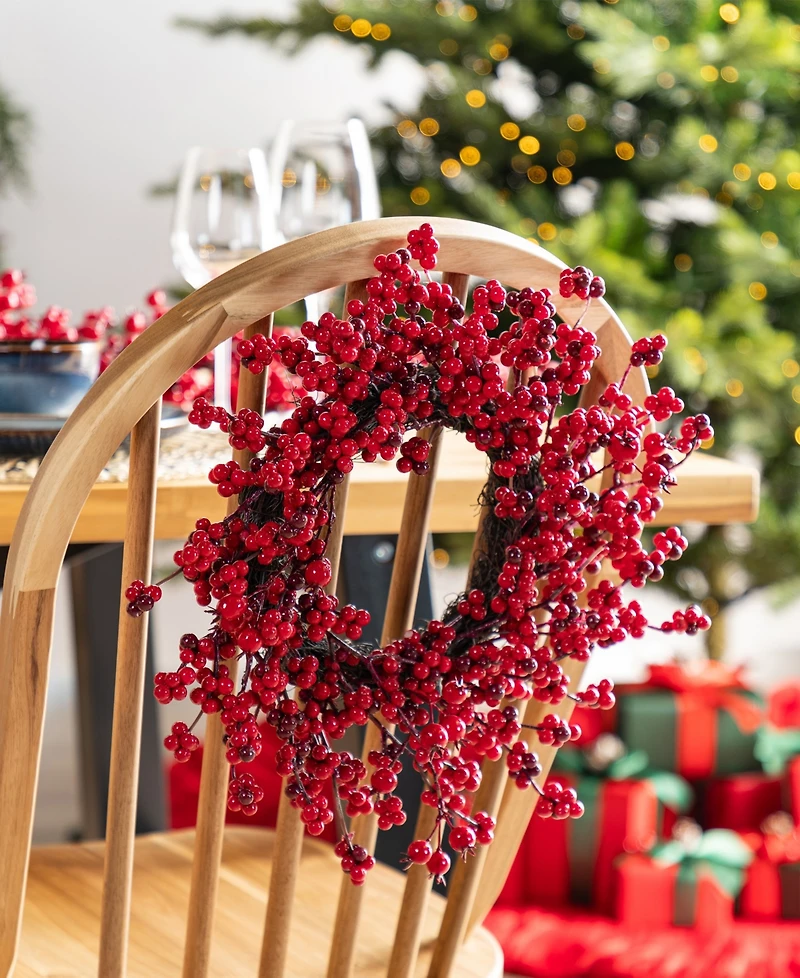 Glitzhome Christmas Mini Red Berries Wreaths, Set of 4
