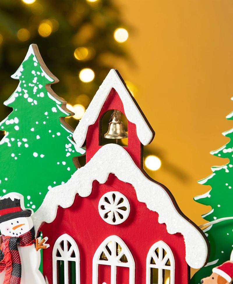 Glitzhome 20" Lighted Wooden Christmas Villages