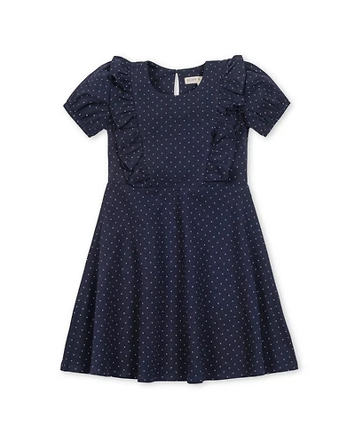 Hope & Henry Toddler Girls' Organic Short Sleeve Knit Ruffle Dress