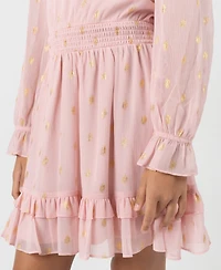 Rare Editions Big Girls Foil Dot Chiffon Dress