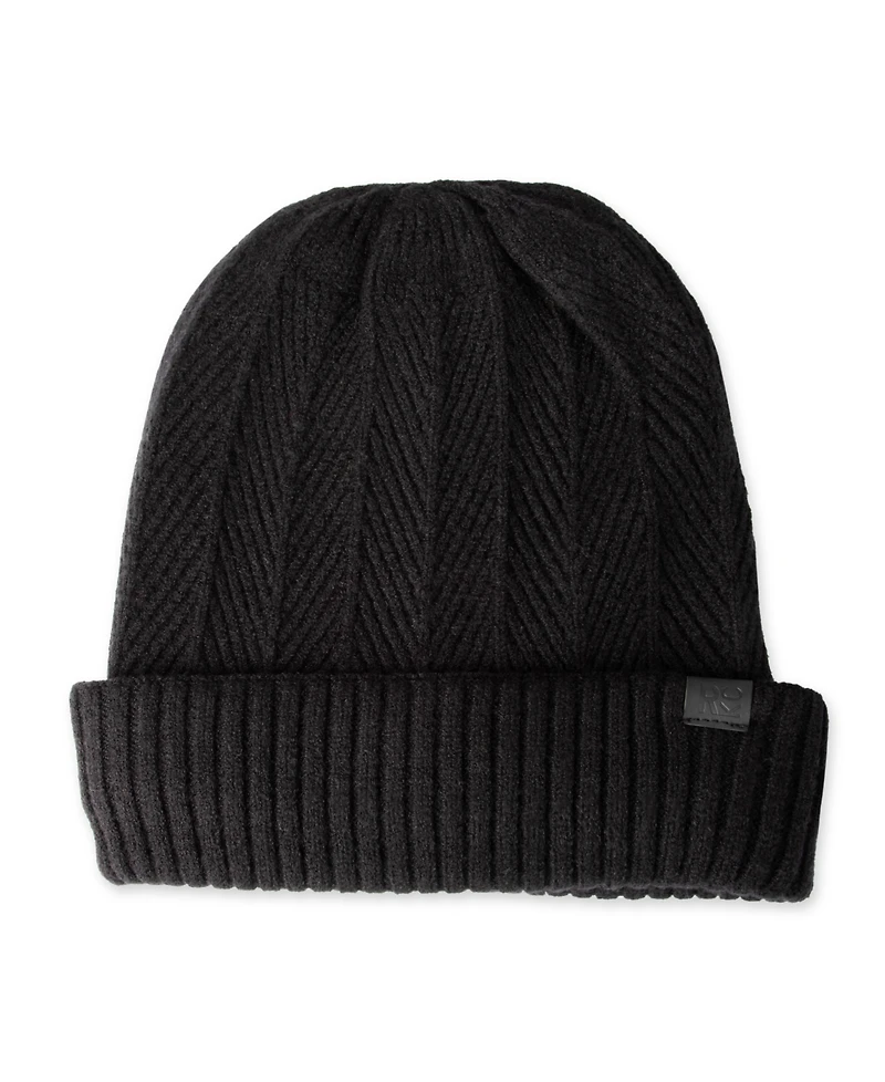 Kenneth Cole Reaction Men's 2-Piece Herringbone Knit Beanie and Scarf Box Set