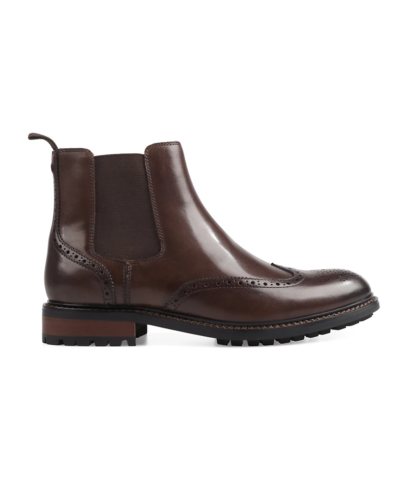 Bar Iii Men's Hughgo Leather Pull-On Block Heel Boots, Macy's Exclusive