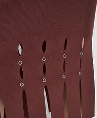 Dkny Women's Grommet Detail Sweater Pencil Midi Skirt