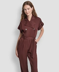 Dkny Women's Short Sleeve Heavy Jumpsuits