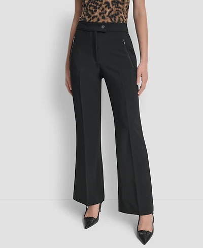 Dkny Women's Double Weave Wide Leg Pants