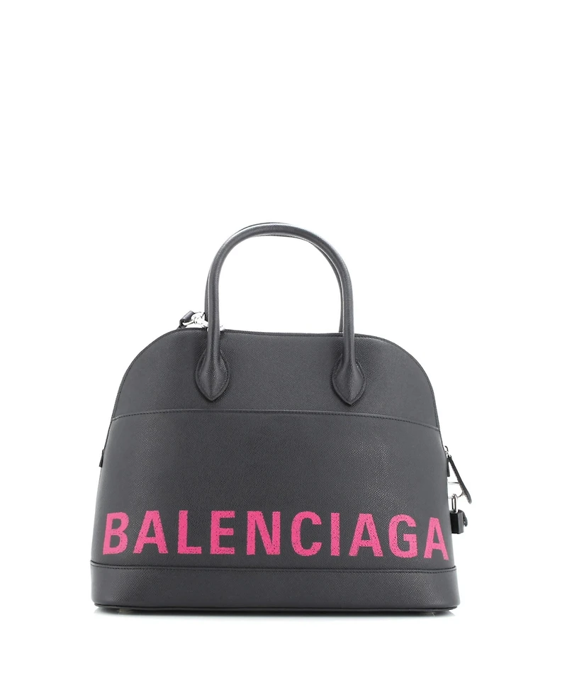 Pre-Owned Balenciaga Medium Logo Ville Bag Leather