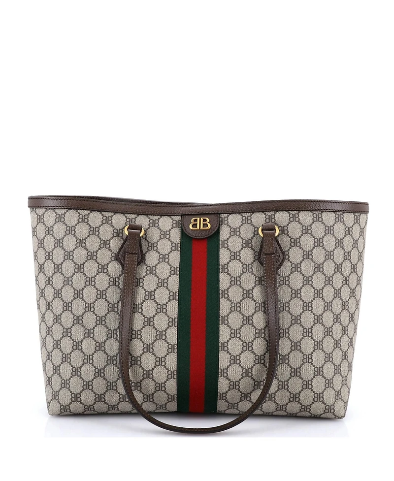 Pre-Owned Balenciaga Medium x Gucci The Hacker Project Tote Bb Coated Canvas