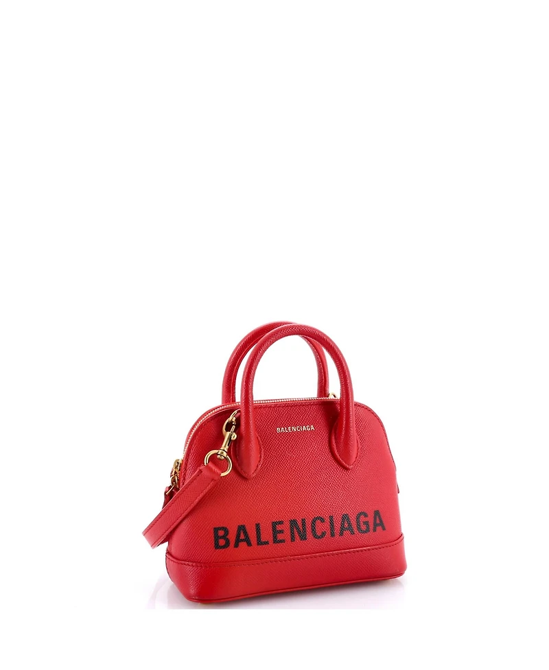 Pre-Owned Balenciaga Xxs Logo Ville Bag Leather
