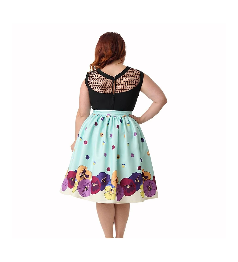 Unique Vintage Plus Printed Woven Gellar Swing Skirt