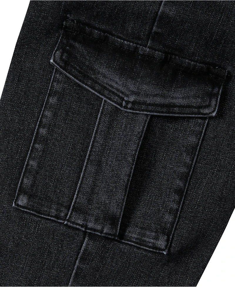 Lands' End Girls Denim Cargo Wide Leg Jeans