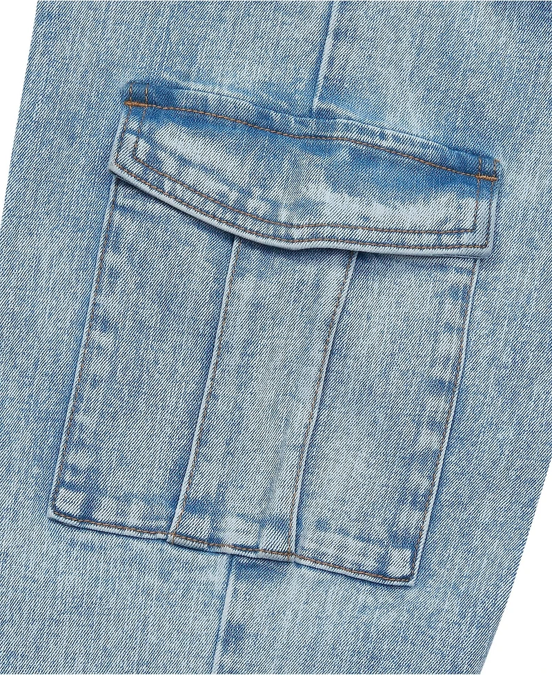 Lands' End Girls Denim Cargo Wide Leg Jeans