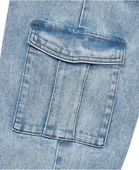 Lands' End Girls Denim Cargo Wide Leg Jeans