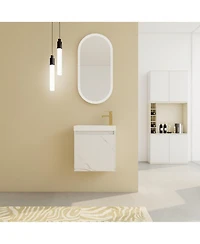 Casainc 20 Inch Floating Vanity with Resin Sink and Soft-Close Cabinet Door