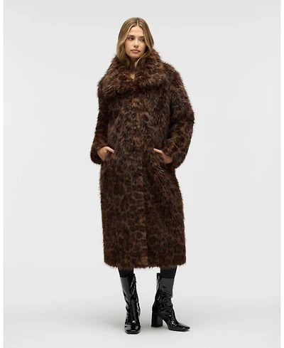 Nvlt Women's Long Hair Luxious Faux Fur Jacket