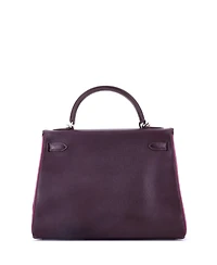 Pre-Owned Hermes Kelly 32 Handbag Bicolor Epsom with Palladium Hardware