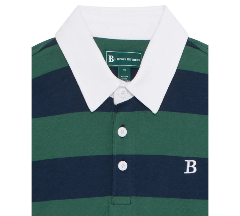 B By Brooks Brothers Big Boys Rugby Long Sleeve Polo Shirt