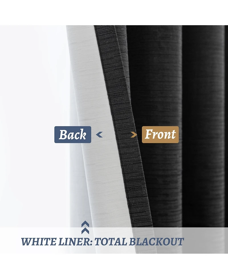 Awesome Home 100% Blackout Cotton Blend Thermal Grommet Curtains, 2 Panels