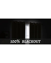 Awesome Home 100% Blackout Cotton Blend Thermal Grommet Curtains, 2 Panels