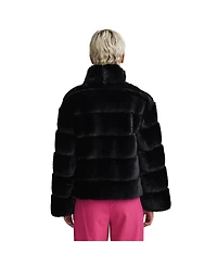 Nvlt Women's Wide Stripe Faux Fur Jacket