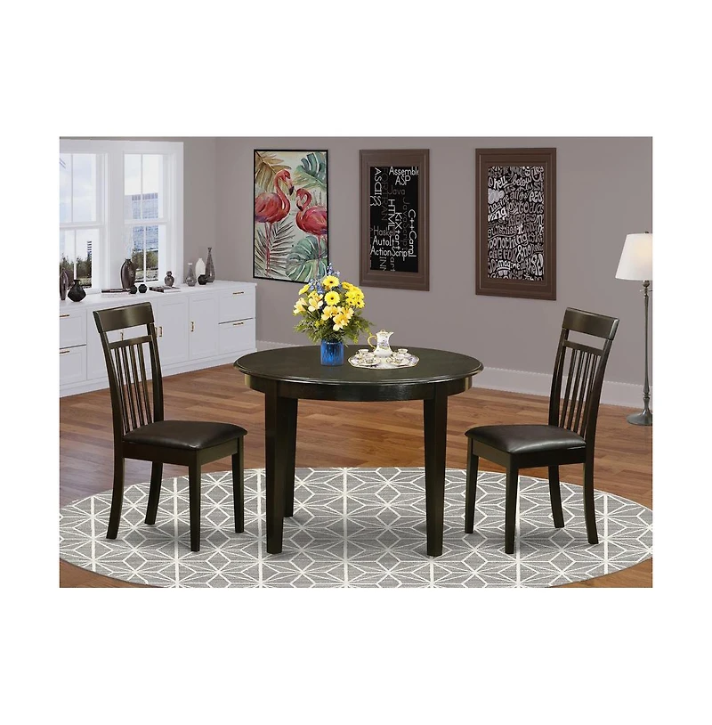 East West Furniture 3 Pc small Kitchen Table set-Kitchen Table and 2 Dinette Chairs