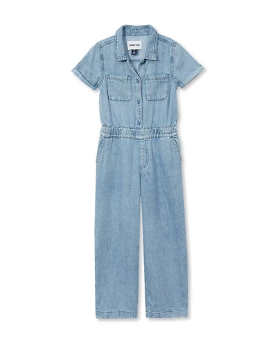 Lands' End Girls Lightweight Denim Jumpsuit