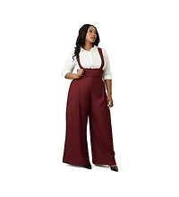 Unique Vintage Plus Wide Leg Rochelle Suspender Pants