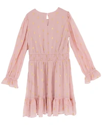 Rare Editions Big Girls Foil Dot Chiffon Dress