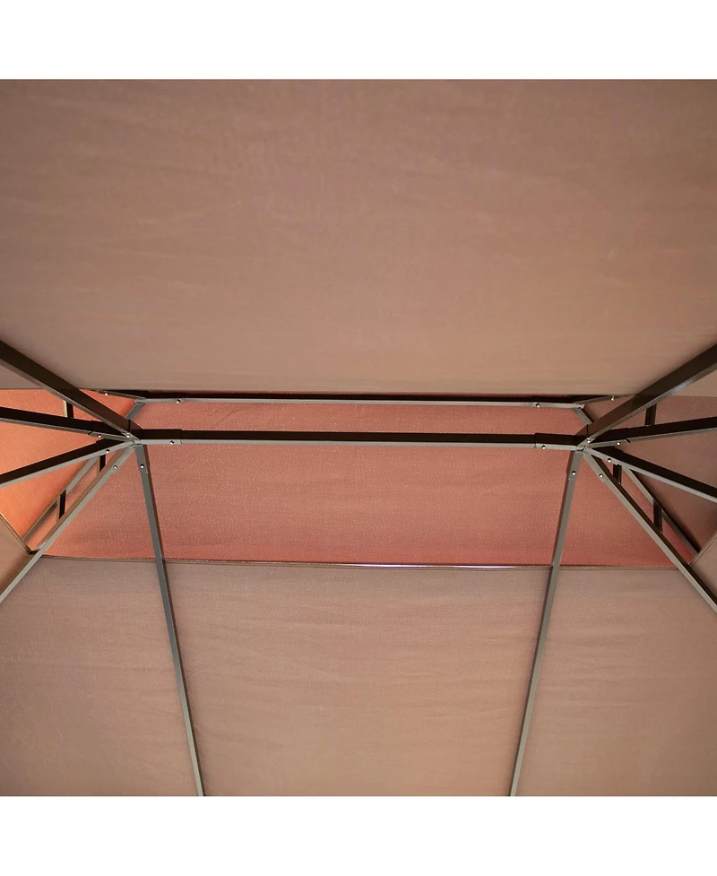 Outsunny 10' x 13' Gazebo, Aluminum, Mesh, 2 Tier Polyester Roof