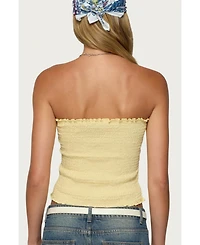 Edikted Womens Emmet Strapless Scrunch Top