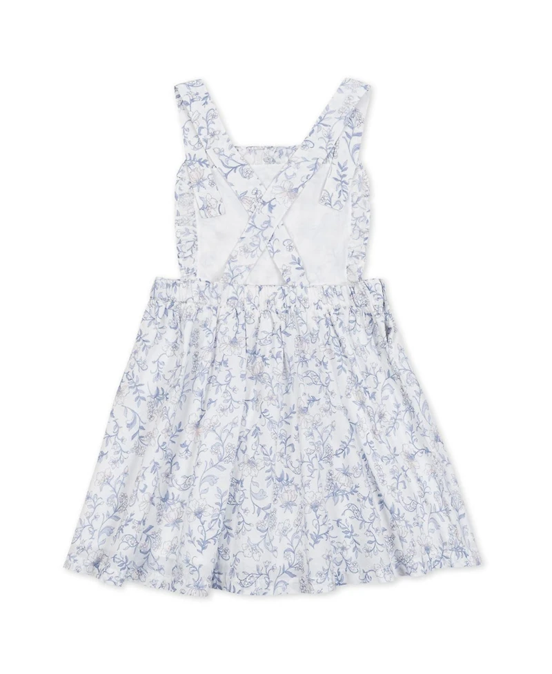 Hope & Henry Little and Big Girls' Organic Ruffle Edge Apron Dress